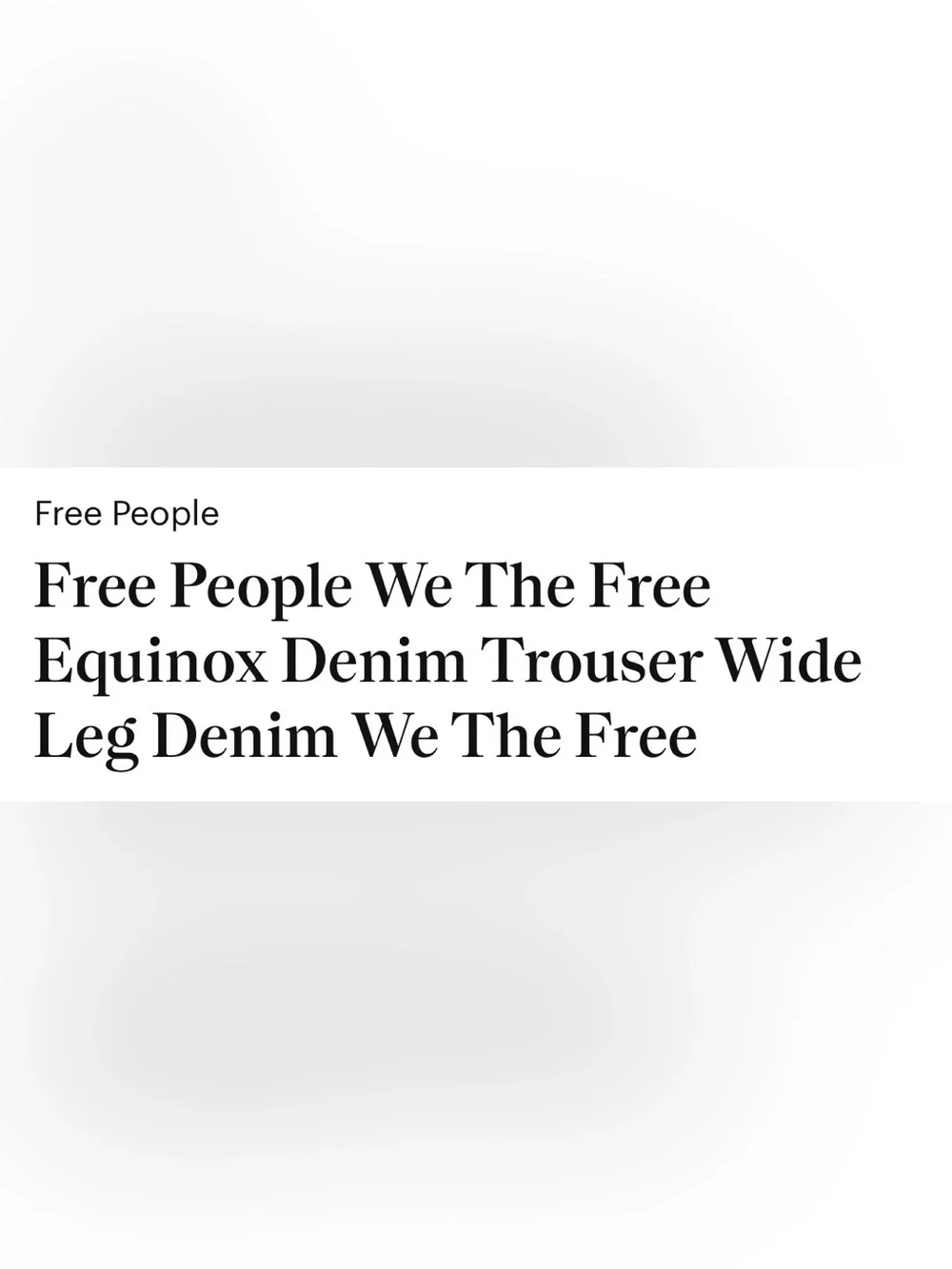 Free People We The Free Equinox Wide Leg Denim Trouser  NWOT - Picture 4 of 8